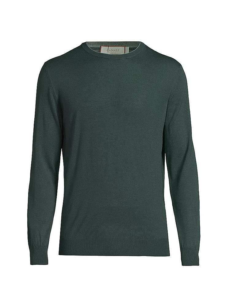 Wool Contrast Crewneck Sweater