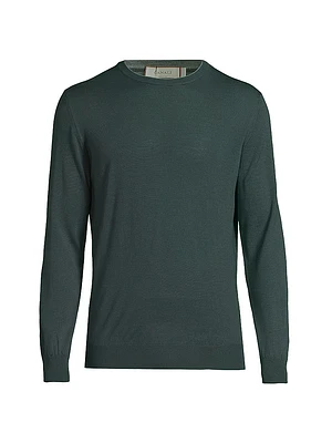 Wool Contrast Crewneck Sweater