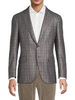Houndstooth Silk & Cashmere Sport Coat