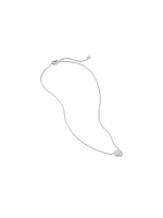 Pavé Cushion Pendant Necklace in 18K White Gold