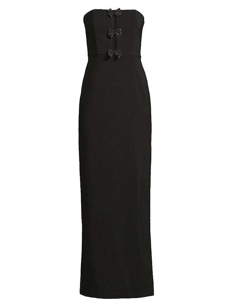 Crepe Strapless Column Gown