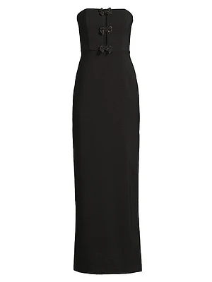Crepe Strapless Column Gown