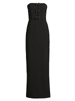 Crepe Strapless Column Gown