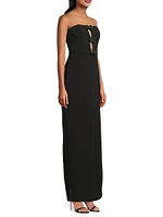Crepe Strapless Column Gown