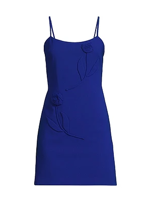 Floral Crepe Sleeveless Minidress