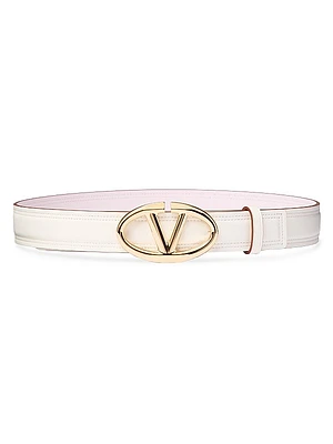 The Bold Edition VLogo Shiny Calfskin Belt 30 MM