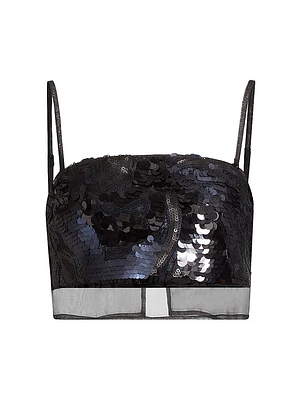Centauri Sequined Chiffon Crop Top