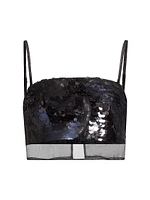 Centauri Sequined Chiffon Crop Top