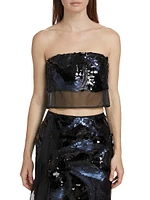 Centauri Sequined Chiffon Crop Top
