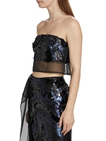 Centauri Sequined Chiffon Crop Top