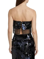 Centauri Sequined Chiffon Crop Top