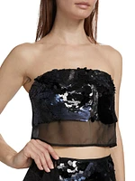 Centauri Sequined Chiffon Crop Top