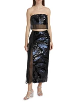 Centauri Sequined Chiffon Crop Top