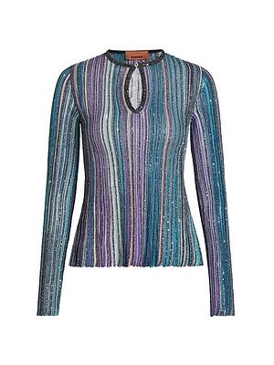Metallic Stripe Top
