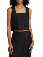 Akira Linen Crop Top