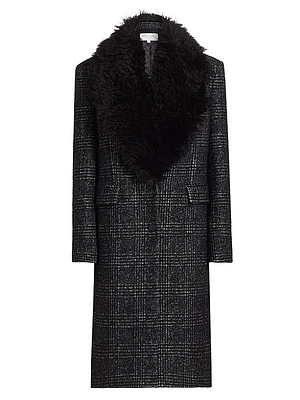 Glen Plaid Wool-Blend Chesterfield Coat