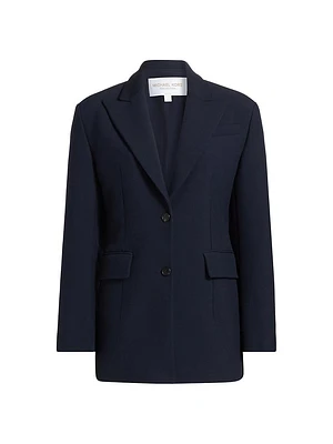 Sculpted Wool-Blend Single-Breasted Blazer