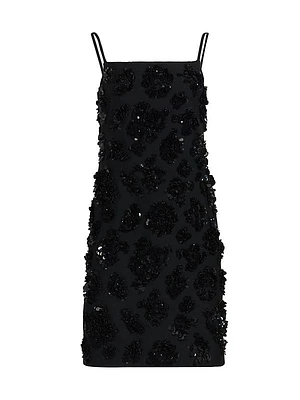 Sequin-Embellished A-Line Minidress