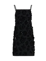 Sequin-Embellished A-Line Minidress