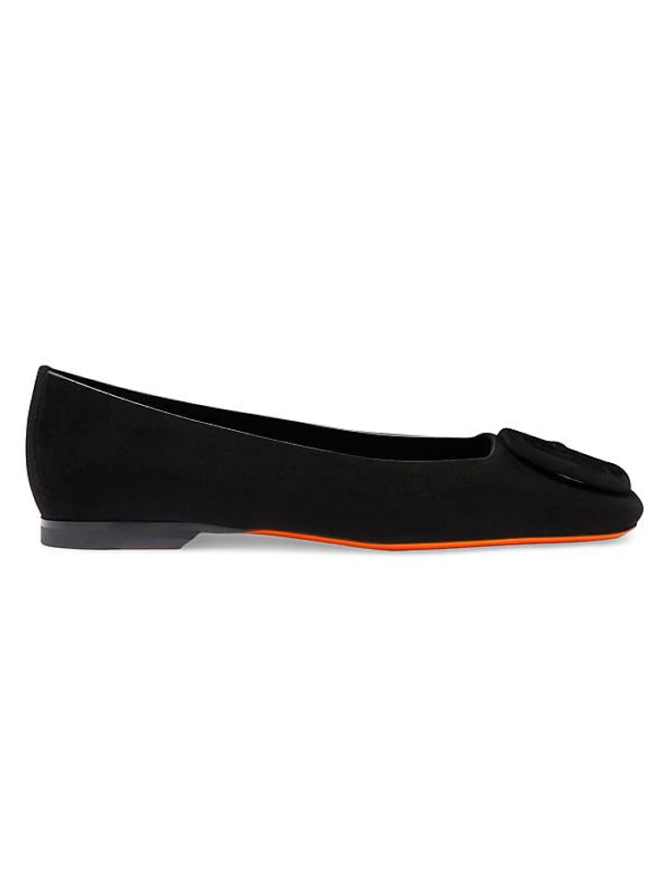 Soft Square-Toe Suede Ballet Flats