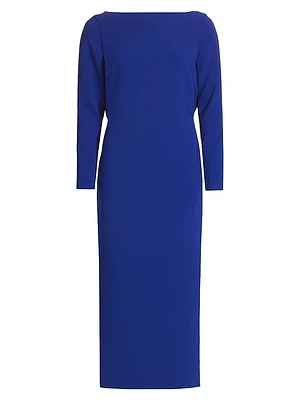 Cowlback Long-Sleeve Cocktail Dress