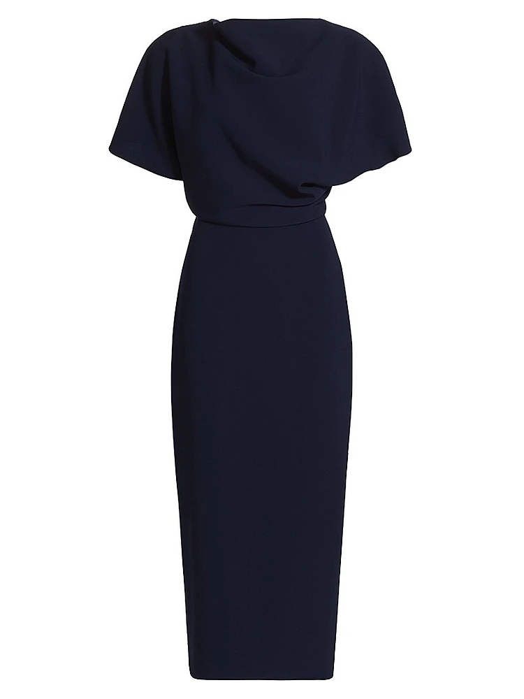 Draped Crêpe Cocktail Dress