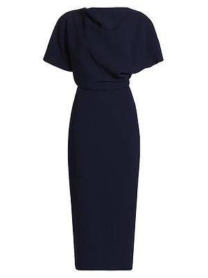 Draped Crêpe Cocktail Dress