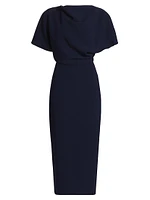 Draped Crêpe Cocktail Dress