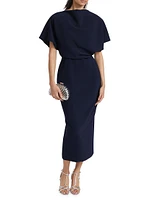 Draped Crêpe Cocktail Dress