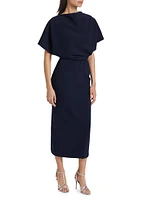 Draped Crêpe Cocktail Dress