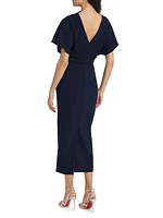 Draped Crêpe Cocktail Dress