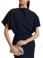Draped Crêpe Cocktail Dress