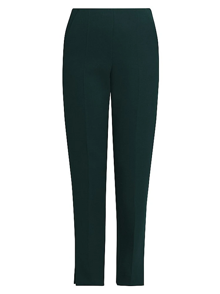 Stretch Wool Straight Pants