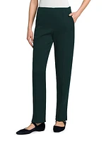 Stretch Wool Straight Pants