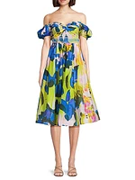 Floral Off-The-Shoulder Midi-Dress