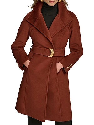 Wool-Blend Belted Trench Coat
