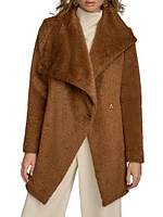 Wool-Blend Belted Wrap Coat