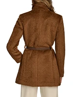 Wool-Blend Belted Wrap Coat