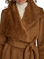 Wool-Blend Belted Wrap Coat
