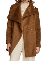 Wool-Blend Belted Wrap Coat