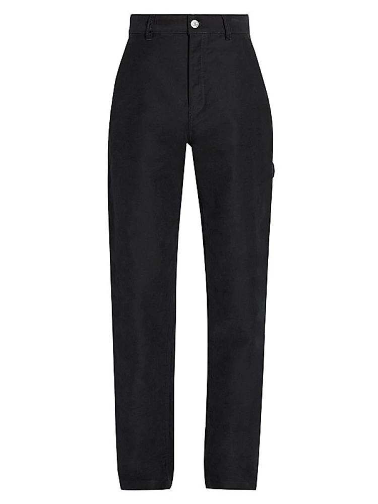 Cotton Flat-Front Trousers
