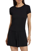 Rib-Knit T-Shirt & Shorts Set
