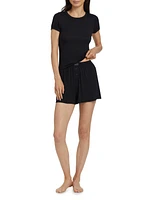 Rib-Knit T-Shirt & Shorts Set