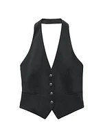 Ethel Crepe Halter Vest