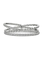 Sculpted Cable Flex Three Row Bracelet in 18K White Gold