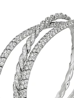 Sculpted Cable Flex Three Row Bracelet in 18K White Gold