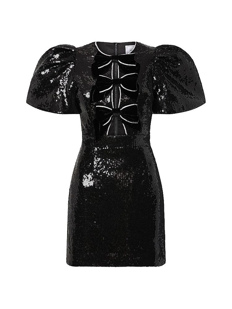 Nicky Hilton x Rebecca Vallance Lena Sequined Bow Minidress