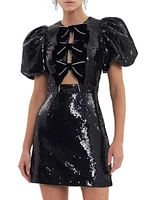Nicky Hilton x Rebecca Vallance Lena Sequined Bow Minidress