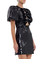 Nicky Hilton x Rebecca Vallance Lena Sequined Bow Minidress