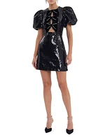 Nicky Hilton x Rebecca Vallance Lena Sequined Bow Minidress
